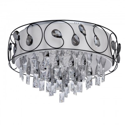 Люстра Mw light 465014118 Жаклин Люстра Mw light 465014118 ЖаклинПотолочные<br>Описание модели 465014118: Светильники из коллекции «Жаклин» выглядят по-настоящему шикарно. Основание из стали гармонично дополнено тканевым абажуром освежающего белого цвета. Светильники отличаются продуманным декором - абажур украшен изящной металлической плетеной формой, каждый завиток которой завершают хрустальный декор дымчатого цвета. Манящие переливы создают подвесы из гальванизированного в цвет хрома стекла и прозрачного хрусталя. В качестве источников света выступают светодиоды.<br><br>Установка на натяжной потолок: Да<br>S освещ. до, м2: 27<br>Крепление: Планка<br>Тип цоколя: LED<br>Количество ламп: 18<br>MAX мощность ламп, Вт: 3<br>Диаметр, мм мм: 600<br>Высота, мм: 350