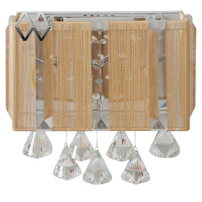 Светильник настенный бра Mw light 465020603 Жаклин Светильник настенный бра Mw light 465020603 ЖаклинХай-тек<br>Описание модели 465020603: Нежность и роскошь, воздушная легкость и элегантная красота сочетаются в бра из коллекции «Жалкин». Металлическое основание цвета хрома обтянуто золотистыми атласными нитями. Из-под абажура спускаются хрустальные подвесы оригинальной формы огранки. Они как будто парят в воздухе, создавая невесомую композицию. Рекомендуемая площадь освещения порядка 4 кв.м.<br><br>S освещ. до, м2: 4<br>Рекомендуемые колбы ламп: пальчиковая<br>Тип товара: Светильник настенный бра<br>Цветовая t, К: 2800-3200 K<br>Тип лампы: галогенная / LED-светодиодная<br>Тип цоколя: G4<br>Количество ламп: 3<br>Ширина, мм: 240<br>MAX мощность ламп, Вт: 20<br>Длина, мм: 230<br>Высота, мм: 160<br>Поверхность арматуры: глянцевый<br>Цвет арматуры: серебристый<br>Общая мощность, Вт: 60
