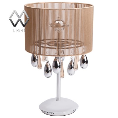 Настольная лампа Mw light 465031904 Жаклин Настольная лампа Mw light 465031904 ЖаклинСовременные<br>Описание модели 465031904: Гламурный светильник с изящным абажуром в интересном цветовом решении. Световой поток оказывается приглашенным в сказочное Зазеркалье между зеркальным основанием и декоративными стеклянными элементами с гальваническим покрытием в виде благородных капель на хрустальных подвесах.<br><br>S освещ. до, м2: 5<br>Рекомендуемые колбы ламп: пальчиковая<br>Цветовая t, К: 2800-3200 K<br>Тип лампы: галогенная / LED-светодиодная<br>Тип цоколя: G4<br>Количество ламп: 4<br>MAX мощность ламп, Вт: 20<br>Диаметр, мм мм: 300<br>Высота, мм: 490<br>Поверхность арматуры: глянцевый<br>Цвет арматуры: серебристый<br>Общая мощность, Вт: 80