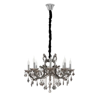Люстра Chiaro 477010406 Дориана Люстра Chiaro 477010406 ДорианаПодвесные<br>Металлическое основание цвета хрома, стеклянные накладки из выдувного стекла и хрустальные подвески цвета антрацит делают модель люстры Chiaro 477010406 Дориана еще более достойной и неповторимой, что позволяет вписать изделие практически в любой задуманный вами интерьер! Купите уже сегодня превосходную модель люстры Chiaro 477010406 Дориана производства Германия в интернет-магазине светодом и почувствуйте уют и комфорт в Вашем доме. Мы доставим покупку бесплатно по Вашему городу в ближайшее время. Подробная информация о доставке в соответствующем разделе Доставка или по телефону.<br><br>Установка на натяжной потолок: Да<br>S освещ. до, м2: 18<br>Рекомендуемые колбы ламп: свеча / свеча на ветру<br>Крепление: Крюк<br>Тип товара: Люстра<br>Тип лампы: накаливания / энергосбережения / LED-светодиодная<br>Тип цоколя: E14<br>Количество ламп: 6<br>MAX мощность ламп, Вт: 60<br>Диаметр, мм мм: 600<br>Длина цепи/провода, мм: 800<br>Высота, мм: 1250<br>Поверхность арматуры: глянцевый<br>Цвет арматуры: серебристый<br>Общая мощность, Вт: 360