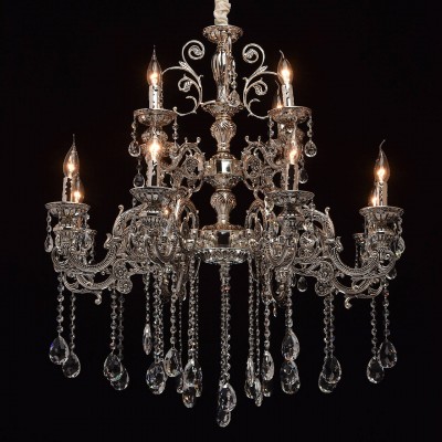 Mw light 482013812 Светильник Mw light 482013812 СветильникПодвесные<br><br><br>Установка на натяжной потолок: Да<br>S освещ. до, м2: 24<br>Тип лампы: Накаливания / энергосбережения / светодиодная<br>Тип цоколя: E14<br>Количество ламп: 12<br>MAX мощность ламп, Вт: 40<br>Диаметр, мм мм: 860<br>Высота, мм: 1150 - 1500<br>Цвет арматуры: серебристый