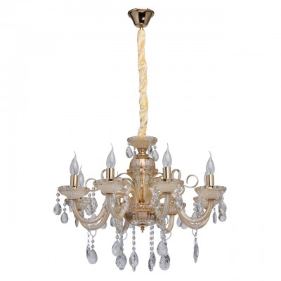 Mw light Элла 483012308 Люстра Mw light Элла 483012308 ЛюстраПодвесные<br><br><br>Установка на натяжной потолок: Да<br>S освещ. до, м2: 16<br>Тип лампы: Накаливания / энергосбережения / светодиодная<br>Тип цоколя: E14<br>Цвет арматуры: золотой<br>Количество ламп: 8<br>Диаметр, мм мм: 650<br>Высота, мм: 650 - 1100<br>MAX мощность ламп, Вт: 40