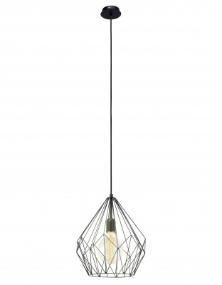 Eglo CARLTON 49257 Подвесной светильник Eglo CARLTON 49257 Подвесной светильникПодвесные<br>Компания «Светодом» предлагает широкий ассортимент люстр от известных производителей. Представленные в нашем каталоге товары выполнены из современных материалов и обладают отличным качеством. Благодаря широкому ассортименту Вы сможете найти у нас люстру под любой интерьер. Мы предлагаем как классические варианты, так и современные модели, отличающиеся лаконичностью и простотой форм. Стильная люстра Eglo 49257 станет украшением любого дома. Эта модель от известного производителя не оставит равнодушным ценителей красивых и оригинальных предметов интерьера. Люстра Eglo 49257 обеспечит равномерное распределение света по всей комнате. При выборе обратите внимание на характеристики, позволяющие приобрести наиболее подходящую модель. Купить понравившуюся люстру по доступной цене Вы можете в интернет-магазине «Светодом».<br><br>Установка на натяжной потолок: Да<br>S освещ. до, м2: 1<br>Крепление: Планка<br>Тип цоколя: E27<br>Количество ламп: 1<br>MAX мощность ламп, Вт: 60<br>Диаметр, мм мм: 310<br>Размеры основания, мм: 0<br>Высота, мм: 1100<br>Цвет арматуры: черный<br>Общая мощность, Вт: 1X60W