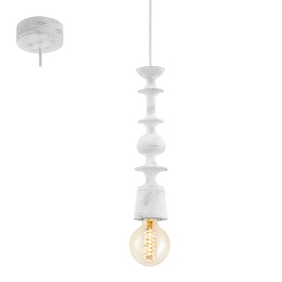 Eglo AVOLTRI 49374 Винтажный светильник Eglo AVOLTRI 49374 Винтажный светильникОдиночные<br>Подвес AVOLTRI, 1x60W (E27), ?70, дерево, патина, белый применяется преимущественно в домашнем освещении с использованием стандартных выключателей и переключателей для сетей 220V.<br><br>Тип цоколя: E27<br>Количество ламп: 1<br>MAX мощность ламп, Вт: 60<br>Диаметр, мм мм: 70<br>Высота, мм: 1100<br>Цвет арматуры: белый, патина