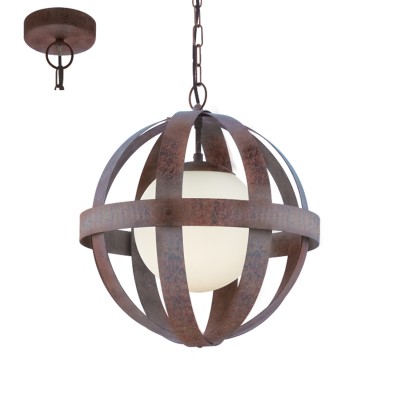 Eglo WESTBURY 1 49629 Винтажный светильник Eglo WESTBURY 1 49629 Винтажный светильникОдиночные<br>Подвес WESTBURY 1, 1x60W (E27), ?370, H1500, сталь, бурый/опаловое стекло, белый, кабель с цепью применяется преимущественно в домашнем освещении с использованием стандартных выключателей и переключателей для сетей 220V.<br><br>S освещ. до, м2: 3<br>Тип цоколя: E27<br>Количество ламп: 1<br>MAX мощность ламп, Вт: 60<br>Диаметр, мм мм: 370<br>Высота, мм: 1500<br>Цвет арматуры: коричневый
