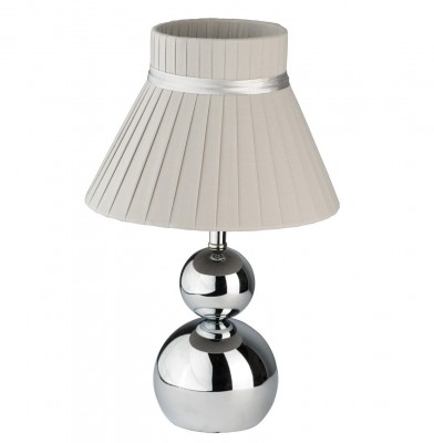 Настольная лампа Mw light 610030101 Тина Настольная лампа Mw light 610030101 ТинаС абажуром<br>Описание модели 610030101: Оригинально выполнено основание в настольной лампе из коллекции Тина. Оно изготовлено из металла цвета хрома. Цветной абажур из текстиля ровно собран в аккуратные складки и подвязан лентой в тон к ткани. Настольная лампа из коллекции Тина создана для придания уюта и гармоничной обстановки в доме.<br><br>S освещ. до, м2: 2<br>Тип лампы: накал-я - энергосбер-я<br>Тип цоколя: E14<br>Количество ламп: 1<br>MAX мощность ламп, Вт: 40<br>Диаметр, мм мм: 200<br>Высота, мм: 300<br>Поверхность арматуры: глянцевый<br>Цвет арматуры: серебристый<br>Общая мощность, Вт: 40