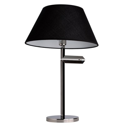 Настольная лампа Mw light 630030201 Редиссон Настольная лампа Mw light 630030201 РедиссонСовременные<br>Броский урбанистический вид коллекции Редиссон гармонично впишется в разнообразные жилые и нежилые помещения. Эти зональные светильники подойдут для оборудования современных стилей лофт, минимализм, техно и hi-tech. Особый акцент привносит абажур классической формы, с выделяющейся лёгкой и прозрачной фактурой ткани чёрного оттенка. Оригинальная конструкция металлического основания цвета хрома позволяет направлять плафон в необходимом направлении от центральной оси и конструктивно менять угол освещения<br><br>S освещ. до, м2: 3<br>Тип лампы: накаливания / энергосбережения / LED-светодиодная<br>Тип цоколя: E27<br>Количество ламп: 1<br>MAX мощность ламп, Вт: 60<br>Диаметр, мм мм: 450<br>Высота, мм: 680<br>Общая мощность, Вт: 60