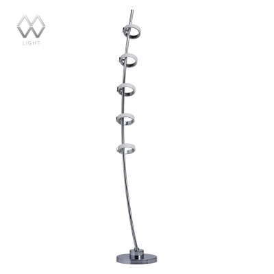 Торшер напольный Mw light 632044205 Гэлэкси Торшер напольный Mw light 632044205 ГэлэксиХай-тек<br>Описание модели 632044205: Светильник из коллекции «Гэлэкси» - это высокая технологичность и необыкновенный оригинальный дизайн. Его металлические снование и ножка гальванизированы в цвет хрома и удачно дополнены грациозными плафонами-кольцами того же оттенка. Они элегантно расположены в верхней части светильника и легко поворачиваются вверх-вниз, что позволяет создавать оригинальные световые акценты. Светящиеся в темноте кольца вызывают настоящее восхищение.<br><br>S освещ. до, м2: 8<br>Тип лампы: LED - светодиодная<br>Тип цоколя: LED<br>Количество ламп: 5<br>MAX мощность ламп, Вт: 5<br>Диаметр, мм мм: 230<br>Высота, мм: 1440<br>Цвет арматуры: серебристый