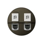 Накладка для розетки компьютерной двойной RJ45 графит Celiane (Legrand) 64936