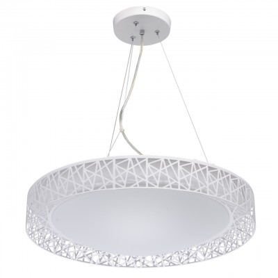 Светильник Mw-light 674012301 Светильник Mw-light 674012301Подвесные<br>674012301 - это Необычный светильник из коллекции «Ривз» освежит и украсит любую обстановку. Металлическое основание дополнено плоским округлым плафоном из белого акрила. Его украшает оригинальная окантовка из металла белого цвета в геометрической стилистике. Люстра имеет три режима освещения, каждый их которых способен создать неповторимую атмосферу в интерьере.<br><br>Установка на натяжной потолок: Да<br>S освещ. до, м2: 13<br>Тип лампы: LED - светодиодная<br>Тип цоколя: LED<br>Количество ламп: 36<br>Диаметр, мм мм: 560<br>Длина цепи/провода, мм: 1130<br>Высота, мм: 1320