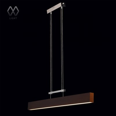 Люстра Mw light 675011801 Ральф Люстра Mw light 675011801 РальфСветодиодные<br>Описание модели 675011801: Лаконичный минималистический дизайн превращает подвесы из коллекции «Ральф» в идеальное украшение современного интерьера. Металлическое основание цвета хрома с помощью тонких подвесов соединяется со столь же строгим по форме и стилю плафоном. Он выполнен из натурального дерева (гевеи) в светлом и темном оттенках, каждый из которых обладает своими дизайнерскими достоинствами. В качестве источников света выступают светодиоды, декорированные вставкой из матового акрила. К несомненным плюсам относится и возможность регулировать высоту подвеса, идеально подстраивая светильник под помещение<br><br>S освещ. до, м2: 14<br>Крепление: Планка<br>Ширина, мм: 50<br>Длина цепи/провода, мм: 1700<br>Длина, мм: 1240<br>Высота, мм: 1150