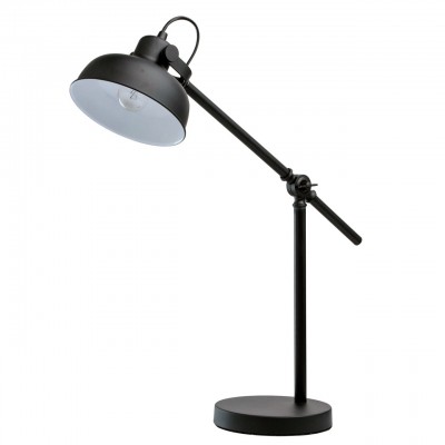Настольная лампа Mw light 680030401 Акцент Настольная лампа Mw light 680030401 АкцентОфисные<br>Описание модели 680030401: Спокойный чёрный оттенок придает настольной лампе из коллекции «Акцент» особую элегантность, а простота форм подчеркивает минималистичный стиль. Основание выполнено из металла и гармонично дополнено округлым металлическим плафоном в единой цветовой гамме – матовом чёрном цвете. С помощью особой конструкции лампы, можно легко изменять направление светового потока.<br><br>S освещ. до, м2: 2<br>Тип лампы: накаливания / энергосбережения / LED-светодиодная<br>Тип цоколя: E14<br>Количество ламп: 1<br>Ширина, мм: 180<br>MAX мощность ламп, Вт: 40<br>Диаметр, мм мм: 180<br>Длина, мм: 600<br>Высота, мм: 580<br>Цвет арматуры: черный