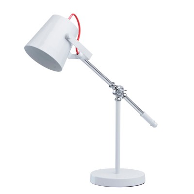 Настольная лампа Mw light 680030701 Акцент Настольная лампа Mw light 680030701 АкцентОфисные<br>Описание модели 680030701: Светильник из коллекции «Акцент» создан для тех, кто идет в ногу со временем и предпочитает минималистичный дизайн в сочетании с высокой функциональностью. Лампа выполнена в двух цветах: глянцевый чёрный и белый. Металлическое основание дополнено плафоном необычной формы и столь же нестандартной ножкой. Оживляет композицию декоративный красный кабель<br><br>S освещ. до, м2: 2<br>Тип лампы: накаливания / энергосбережения / LED-светодиодная<br>Тип цоколя: E14<br>Цвет арматуры: серебристый<br>Количество ламп: 1<br>Ширина, мм: 190<br>Диаметр, мм мм: 190<br>Длина, мм: 600<br>Высота, мм: 630<br>MAX мощность ламп, Вт: 40