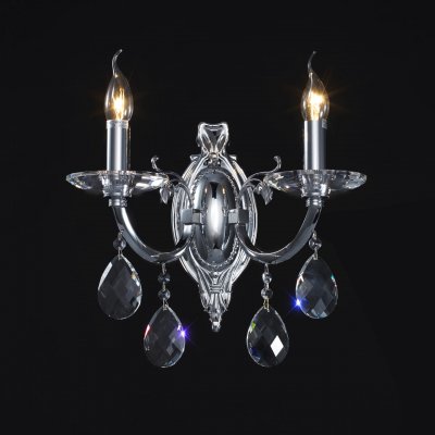 Lightstar STREGARO 694624 Светильник настенный бра Lightstar STREGARO 694624 Светильник настенный браКлассические<br><br><br>S освещ. до, м2: 5<br>Тип цоколя: E14<br>Количество ламп: 2<br>MAX мощность ламп, Вт: 40<br>Размеры: W440 H330, отступ 230<br>Цвет арматуры: серебристый