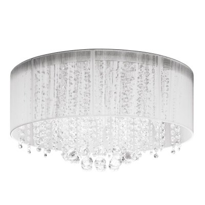 Люстра Colosseo 70109/6C Floriana белый Люстра Colosseo 70109/6C Floriana белыйПотолочные<br>Итальянская люстра с белым тканевым абажуром напоминает собой нарядное платье невесты. Хромированный каркас вселяет чувство надежности и долговечности, а блестящие подвески из хрусталя сверкающие под мощью шести ламп создадут неповторимое ощущение чистоты и гармонии в вашей. Белый яркий и искрящейся свет породит в вас чувства светлого праздника и придаст ощущение нарядности любой обстановке.<br><br>Установка на натяжной потолок: Ограничено<br>S освещ. до, м2: 24<br>Крепление: планка<br>Тип лампы: накаливания / энергосбережения / LED-светодиодная<br>Тип цоколя: E14<br>Количество ламп: 6<br>MAX мощность ламп, Вт: 60<br>Диаметр, мм мм: 510<br>Высота, мм: 260<br>Цвет арматуры: серебристый