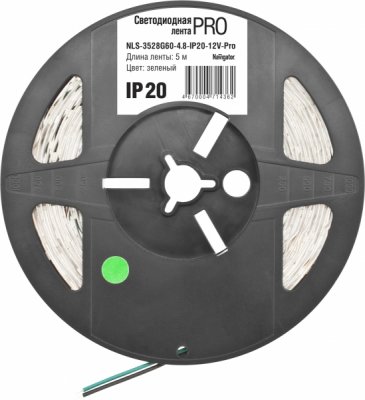 СД Лента Navigator 71 437 NLS-3528R60-4.8-IP20-12V-Pro R5 СД Лента Navigator 71 437 NLS-3528R60-4.8-IP20-12V-Pro R5Лента 3528<br>Светодиодная лента (NLS-PRO) — универсальный источник света, позволяющий создавать профессиональные световые решения при интерьерном и наружном применении. Лента легко крепится к различным поверхностям, а благодаря гибкости и отсутствию нагрева во время работы ей можно декорировать разнообразные конструкции и предметы, при этом светодиодную ленту можно резать на участки необходимой длины.<br><br>Тип лампы: LED - светодиодная<br>Количество ламп: 60LED шт/м<br>MAX мощность ламп, Вт: 4,8