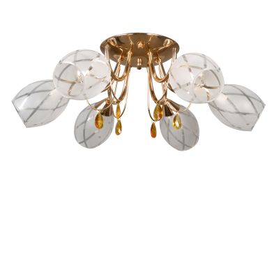 Люстра Colosseo 71906/6C Люстра Colosseo 71906/6CПотолочные<br>Благородное сочетание «золотого», «янтарного» и белого оттенков цвета придают потолочной люстре Colosseo 71906/6C роскошный и богатый вид, который всегда будет привлекать к себе восхищенные взгляды. Шесть плафонов, направленные в разные стороны, создают равномерно яркое освещение всего пространства комнаты площадью до 24 кв.м., поэтому лучше всего светильник будет смотреться в зале, гостиной или холле. Рекомендуем Вам в основной цветовой гамме интерьера использовать похожие оттенки и два-три контрастных цвета в качестве акцентов для создания гармоничного, стильного и «уютного» образа.<br><br>Установка на натяжной потолок: Ограничено<br>S освещ. до, м2: 24<br>Крепление: Планка<br>Тип лампы: накаливания / энергосбережения / LED-светодиодная<br>Тип цоколя: E14<br>Количество ламп: 6<br>MAX мощность ламп, Вт: 60<br>Диаметр, мм мм: 620<br>Высота, мм: 200<br>Оттенок (цвет): золотой<br>Цвет арматуры: золотой