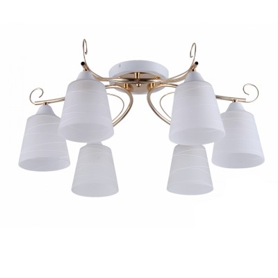 COLOSSEO optima 72181/6C белый/золото E27 6*60W COLOSSEO optima 72181/6C белый/золото E27 6*60WПотолочные<br><br><br>S освещ. до, м2: 18<br>Тип лампы: Накаливания / энергосбережения / светодиодная<br>Тип цоколя: E27<br>Количество ламп: 6<br>MAX мощность ламп, Вт: 60<br>Диаметр, мм мм: 600<br>Высота, мм: 255