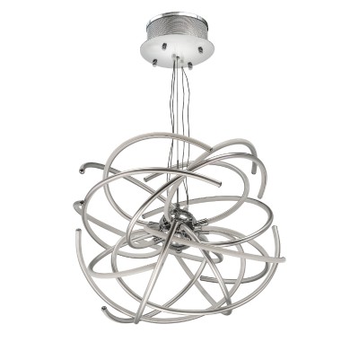 Люстра Lightstar 748154 CICLONE Люстра Lightstar 748154 CICLONEПодвесные<br><br><br>S освещ. до, м2: 62<br>Цветовая t, К: 3000<br>Тип лампы: LED<br>Цвет арматуры: серебристый<br>Диаметр, мм мм: 600<br>Высота, мм: 720 - 1860