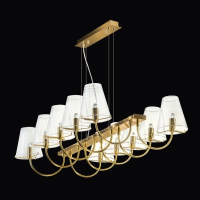 Lightstar DIAFANO 758102 Светильник Lightstar DIAFANO 758102 СветильникПодвесные<br>Компания «Светодом» предлагает широкий ассортимент люстр от известных производителей. Представленные в нашем каталоге товары выполнены из современных материалов и обладают отличным качеством. Благодаря широкому ассортименту Вы сможете найти у нас люстру под любой интерьер. Мы предлагаем как классические варианты, так и современные модели, отличающиеся лаконичностью и простотой форм. Стильная люстра Lightstar 758102 станет украшением любого дома. Эта модель от известного производителя не оставит равнодушным ценителей красивых и оригинальных предметов интерьера. Люстра Lightstar 758102 обеспечит равномерное распределение света по всей комнате. При выборе обратите внимание на характеристики, позволяющие приобрести наиболее подходящую модель. Купить понравившуюся люстру по доступной цене Вы можете в интернет-магазине «Светодом». Мы предлагаем доставку не только по Москве и Екатеринбурге, но и по всей России.<br><br>Установка на натяжной потолок: Да<br>S освещ. до, м2: 20<br>Крепление: Планка<br>Тип лампы: галогенная/LED<br>Тип цоколя: G9<br>Количество ламп: 10<br>Ширина, мм: 1250<br>MAX мощность ламп, Вт: 40<br>Длина, мм: 1250<br>Высота, мм: 1400<br>Цвет арматуры: Золотой