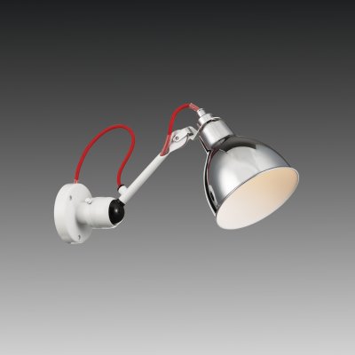 Lightstar LOFT 765604 Светильник настенный бра Lightstar LOFT 765604 Светильник настенный браГибкие<br><br><br>S освещ. до, м2: 2<br>Тип цокол: E14<br>Количество ламп: 1<br>MAX мощность ламп, Вт: 40<br>Размеры: H 175-360 D плаф. 145 Выступ 385-420 D осн. 95<br>Оттенок (цвет): серебристый<br>Цвет арматуры: белый
