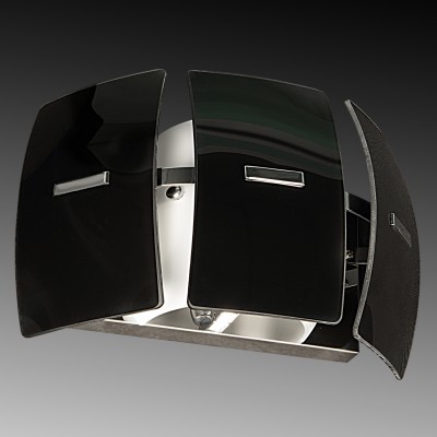 Lightstar LAMELLA 801617 Светильник настенный бра Lightstar LAMELLA 801617 Светильник настенный браХай-тек<br><br><br>Тип цоколя: E14<br>Количество ламп: 1<br>MAX мощность ламп, Вт: 40<br>Оттенок (цвет): ЧЕРНЫЙ<br>Цвет арматуры: серебристый