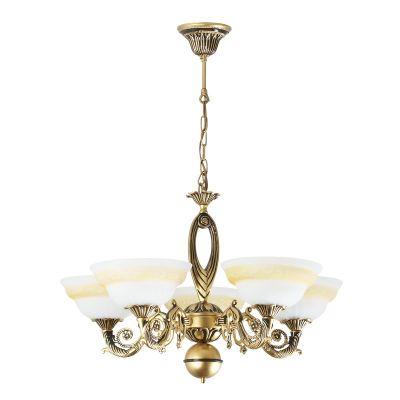 Люстра Colosseo 80304/5 Cesare Люстра Colosseo 80304/5 CesareСнято с производства<br>Элегантная, изящная конструкция, «благородное» сочетание оттенков, изящные и плавные линии арматуры характеризуют «классическую» подвесную люстру Colosseo 80304/5 Cesare. Пять плафонов матового белого оттенка создают «мягкое», комфортное для зрения освещение на площади до 20 кв.м., поэтому светильник отлично впишется в просторную комнату, например, в гостиную, кухню-столовую, зал и т.п. Эффектный оттенок крепления и арматуры «черненое золото» подчеркивает классический стиль и придает люстре шарм и изысканность. Рекомендуем Вам дополнить пространство несколькими настенными бра з этой же серии, чтобы комната выглядела уютной, гармоничной и совершенной.<br><br>Установка на натяжной потолок: Да<br>S освещ. до, м2: 20<br>Крепление: Крюк<br>Тип лампы: накаливания / энергосбережения / LED-светодиодная<br>Тип цоколя: E27<br>Количество ламп: 5<br>MAX мощность ламп, Вт: 60<br>Диаметр, мм мм: 660<br>Высота, мм: 570 - 870<br>Цвет арматуры: золотой