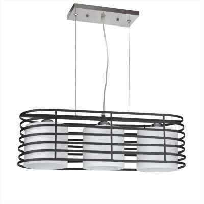 Люстра Colosseo 80351/3A Люстра Colosseo 80351/3AПодвесные<br>Подвесная люстра Colosseo 80351/3А – это прекрасный вариант источника основного цвета для комнаты площадью до 12 кв.м. и высоким потолком. В любом современном интерьере она по праву займет центральное место, и всегда будет привлекать к себе восхищенные взгляды – ее оригинальный ультрамодный дизайн никого не оставит равнодушным. Строгая геометрическая форма и сочетание белого-черного цветов «смягчены» за счет скругленных углов плафона и оригинального «обрамления» металлической «обмоткой», что в совокупности создает запоминающийся великолепный образ, который отлично впишется в современный интерьер – «хай-тек», «модерн», «рустика»!<br><br>Установка на натяжной потолок: Да<br>S освещ. до, м2: 12<br>Крепление: Планка<br>Тип лампы: накаливания / энергосбережения / LED-светодиодная<br>Тип цоколя: E27<br>Количество ламп: 3<br>Ширина, мм: 600<br>MAX мощность ламп, Вт: 60<br>Длина, мм: 200<br>Высота, мм: 500 - 1000<br>Оттенок (цвет): черный<br>Цвет арматуры: черный