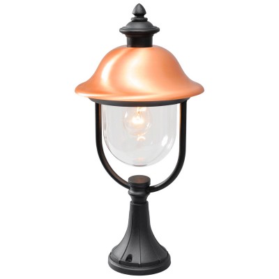 Светильник влагозащищенный Mw light 805040301 Дубай Светильник влагозащищенный Mw light 805040301 ДубайФонари на столб<br>Описание модели 805040301: Уличные светильники из коллекции «Дубай» предназначены для освещения экстерьера загородного дома. Простой и вместе с тем продуманный дизайн, приятная цветовая гамма и оригинальная форма создадут уютную атмосферу. Чёрное металлическое основание удачно сочетается с прозрачным плафоном из акрила, а завершающим штрихом и главной изюминкой является декоративный элемент из меди, который удачно выделяет светильник среди других моделей. Все светильники «Дубай» имеют высокую степень IP защиты от влаги и пыли.<br><br>S освещ. до, м2: 4<br>Тип лампы: накаливания / энергосбережения / LED-светодиодная<br>Тип цоколя: Е27<br>Количество ламп: 1<br>MAX мощность ламп, Вт: 100<br>Диаметр, мм мм: 250<br>Высота, мм: 520<br>Поверхность арматуры: матовый<br>Цвет арматуры: черный<br>Общая мощность, Вт: 100