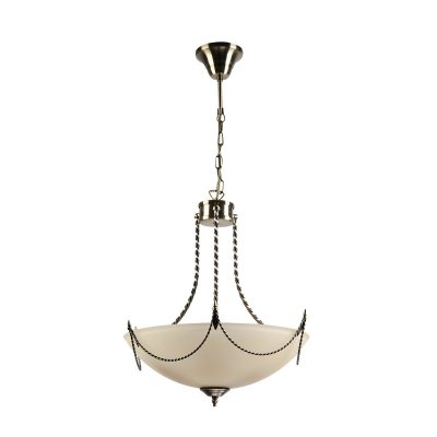 Светильник Colosseo 80902/3A Romolo Светильник Colosseo 80902/3A RomoloОдиночные<br>Элегантный подвесной светильник Colosseo 80902/3A Romolo бронза заставляет вновь и вновь поднимать к себе взгляд! Каждая деталь в нем безупречна, совершенна и великолепно сочетается с остальными элементами. «Цепочка» повторяется в подвесе и орнаменте плафона, светлые «металлические» и белые оттенки придают люстре легкость и «воздушность», что вместе создает изысканный образ, который идеально впишется в любое по назначению помещение площадью до двенадцати кв.м., будь то кухня, спальня или гостиная.<br><br>S освещ. до, м2: 12<br>Тип лампы: накаливания / энергосбережения / LED-светодиодная<br>Тип цоколя: E27<br>Количество ламп: 3<br>MAX мощность ламп, Вт: 60<br>Диаметр, мм мм: 430<br>Высота, мм: 610 - 800<br>Цвет арматуры: бронзовый