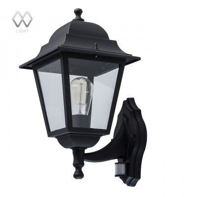 Светильник влагозащищенный Mw light 815020701 Глазго Светильник влагозащищенный Mw light 815020701 ГлазгоНастенные<br>Описание модели 815020701: Уличные светильники из коллекции «Глазго» выглядят благородно и изящно. Они напомнят о готических средневековых замках. Металлическое основание матового чёрного цвета удачно дополнено плафонами из металла того же оттенка со вставками из прозрачного стекла. Благодаря такому дизайну, светильник выглядит как уличный фонарь готической эпохи. Бра из этой семьи оснащено датчиком движения и освещенности.<br><br>S освещ. до, м2: 5<br>Тип лампы: Накаливания / энергосбережения / светодиодная<br>Тип цоколя: E27<br>Количество ламп: 1<br>Ширина, мм: 210<br>MAX мощность ламп, Вт: 95<br>Длина, мм: 270<br>Высота, мм: 460<br>Цвет арматуры: черный