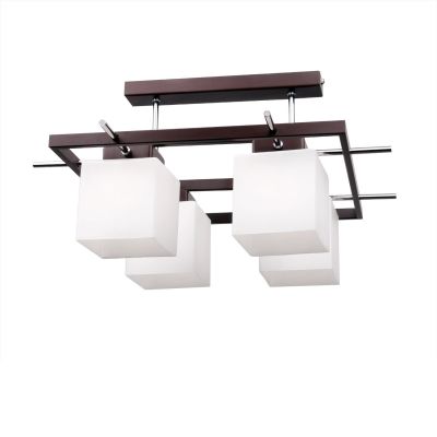 Люстра Colosseo 81603/4C Люстра Colosseo 81603/4CПотолочные<br>В потолочной люстре Colosseo 81603/4C каждая деталь идеально сочетается с другими, все элементы гармоничны и тщательно продуманы. Квадратная форма повторяется во всем – плафонах, арматуре, креплениях модные цвета белый и венге дополняют образ, делая люстру оригинальной и совершенной. Она будет идеально смотреться в помещении площадью до 16 кв. м. и невысоким потолком. Рекомендуем в интерьере также использовать «строгие» формы, избегая круглых кресел, пуфиков и т.п. и не «перегружать» его большим количеством цветовых оттенков, тогда комната станет по-настоящему «дизайнерской» и элегантной.<br><br>Установка на натяжной потолок: Да<br>S освещ. до, м2: 16<br>Крепление: Планка<br>Тип лампы: накаливания / энергосбережения / LED-светодиодная<br>Тип цоколя: E27<br>Количество ламп: 4<br>Ширина, мм: 570<br>MAX мощность ламп, Вт: 60<br>Длина, мм: 570<br>Высота, мм: 330<br>Цвет арматуры: черный