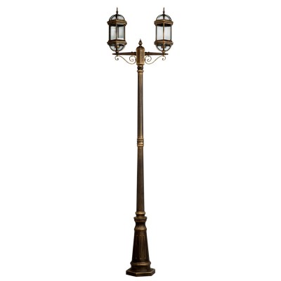Светильник влагозащищенный Mw light 816040602 Плимут Светильник влагозащищенный Mw light 816040602 ПлимутБольшие фонари<br>Описание модели 816040602: Элегантные светильники из коллекции Плимут предназначены для оформления элегантных фасадов, беседок и садовых ландшафтных композиций. Образ старинной вещи подчёркивается патинированным эффектом на золотой поверхности арматуры. Стеклянный плафон отличается особым глянцем и прозрачностью, через которое лампа накаливания ярко освещает пространство. Высокая степень защиты позволяет использовать светильники из коллекции Плимут под навесом и открытым небом, не опасаясь осадков, пыли, агрессивного воздействия внешней среды.<br><br>S освещ. до, м2: 9<br>Тип товара: Светильник влагозащищенный<br>Тип лампы: накаливания / энергосбережения / LED-светодиодная<br>Тип цоколя: E27<br>Количество ламп: 2<br>Ширина, мм: 200<br>MAX мощность ламп, Вт: 95<br>Длина, мм: 600<br>Высота, мм: 2280<br>Поверхность арматуры: глянцевый<br>Цвет арматуры: золотой<br>Общая мощность, Вт: 190