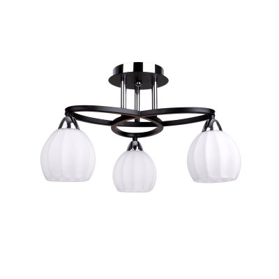 Люстра Colosseo 81609/3C RAFFAELA Люстра Colosseo 81609/3C RAFFAELAПотолочные<br>Потолочная люстра Colosseo 81609/3C демонстрирует настоящую нежность в своём исполнении. Каждый из трёх плафонов представлен в изысканной чаше белоснежного оттенка, что лаконично вписывается в чудесный композиционный ряд изделия. Конструкция люстры Colosseo 81609/3C содержит интересное переплетение элементов, создающее своеобразный стилизованный узор, который сможет украсить любой интерьер. Аккуратные размеры и пропорции светильника являются его преимуществом, когда при любых габаритах и высоте помещения можно обратиться к нежному свету. Направление модерн, используемое в основе люстры Colosseo 81609/3C, ратует за модные веяния, почитаемые ценителями стильных тенденций в освещении.<br><br>Установка на натяжной потолок: Да<br>S освещ. до, м2: 12<br>Крепление: Планка<br>Тип лампы: накаливания / энергосбережения / LED-светодиодная<br>Тип цоколя: E14<br>Количество ламп: 3<br>Ширина, мм: 465<br>MAX мощность ламп, Вт: 60<br>Диаметр, мм мм: 465<br>Длина, мм: 465<br>Высота, мм: 270<br>Цвет арматуры: венге/серебристый хром
