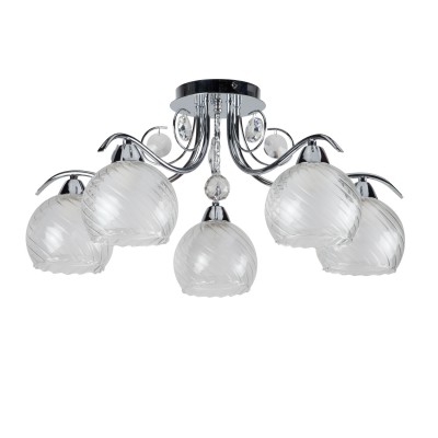 Люстра Colosseo 81803/5C BARBARELLA Люстра Colosseo 81803/5C BARBARELLAПотолочные<br>Компания «Светодом» предлагает широкий ассортимент люстр от известных производителей. Представленные в нашем каталоге товары выполнены из современных материалов и обладают отличным качеством. Благодаря широкому ассортименту Вы сможете найти у нас люстру под любой интерьер. Мы предлагаем как классические варианты, так и современные модели, отличающиеся лаконичностью и простотой форм. Стильная люстра Colosseo 81803/5C станет украшением любого дома. Эта модель от известного производителя не оставит равнодушным ценителей красивых и оригинальных предметов интерьера. Люстра Colosseo 81803/5C обеспечит равномерное распределение света по всей комнате. При выборе обратите внимание на характеристики, позволяющие приобрести наиболее подходящую модель. Купить понравившуюся люстру по доступной цене Вы можете в интернет-магазине «Светодом».<br><br>Установка на натяжной потолок: Да<br>S освещ. до, м2: 15<br>Крепление: Планка<br>Тип цоколя: E14<br>Количество ламп: 5<br>MAX мощность ламп, Вт: 60<br>Диаметр, мм мм: 560<br>Высота, мм: 270<br>Цвет арматуры: серебристый