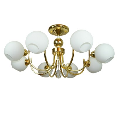 Люстра Colosseo 82801/8C NATALE Люстра Colosseo 82801/8C NATALEПотолочные<br>Компания «Светодом» предлагает широкий ассортимент люстр от известных производителей. Представленные в нашем каталоге товары выполнены из современных материалов и обладают отличным качеством. Благодаря широкому ассортименту Вы сможете найти у нас люстру под любой интерьер. Мы предлагаем как классические варианты, так и современные модели, отличающиеся лаконичностью и простотой форм. <br>Стильная люстра Colosseo 82801/8C станет украшением любого дома. Эта модель от известного производителя не оставит равнодушным ценителей красивых и оригинальных предметов интерьера. Люстра Colosseo 82801/8C обеспечит равномерное распределение света по всей комнате. При выборе обратите внимание на характеристики, позволяющие приобрести наиболее подходящую модель. <br>Купить понравившуюся люстру по доступной цене Вы можете в интернет-магазине «Светодом».<br><br>Установка на натяжной потолок: Да<br>S освещ. до, м2: 16<br>Крепление: Планка<br>Тип цоколя: E14<br>Количество ламп: 8<br>MAX мощность ламп, Вт: 40<br>Диаметр, мм мм: 840<br>Высота, мм: 380<br>Цвет арматуры: золотой
