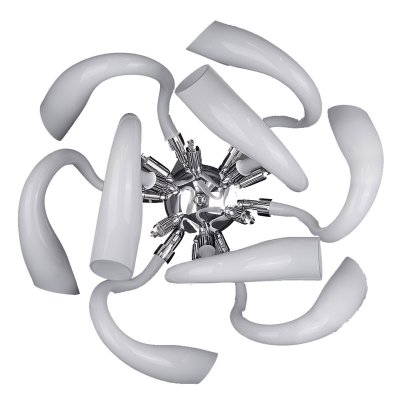 Lightstar STELLA 892666 Светильник настенный бра Lightstar STELLA 892666 Светильник настенный браХай-тек<br><br><br>Тип цокол: G14<br>Количество ламп: 6<br>MAX мощность ламп, Вт: 40<br>Размеры: D500 H300<br>Оттенок (цвет): белый<br>Цвет арматуры: серебристый