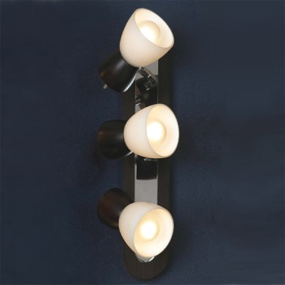 Светильник Lussole LSL-8201-03 Messina Светильник Lussole LSL-8201-03 MessinaТройные<br>Элегантный и стильный светильник Lussole LSL-8201-03 Messina внесет в Ваш интерьер «изюминку» и шарм! Гармонично сочетающиеся оттенки белого матового стекла и темного дерева, «минимализм» конструкции и современные металлические элементы создают великолепный образ, который станет украшением комнаты. Наличие поворотного механизма позволяет регулировать направление лучей света от всех трех плафонов, создавая акценты на определенных предметах и «скрывая» другие участки помещения. Площадь освещения достигает 8 кв.м., поэтому светильник можно использовать не только в качестве настенной подсветки, но и как основной источник освещения для небольшой комнаты с невысоким потолком.<br><br>S освещ. до, м2: 8<br>Тип лампы: накал-я - энергосбер-я<br>Тип цоколя: E14cs<br>Количество ламп: 3<br>Ширина, мм: 140<br>MAX мощность ламп, Вт: 40<br>Длина, мм: 400<br>Расстояние от стены, мм: 180<br>Цвет арматуры: серебристый