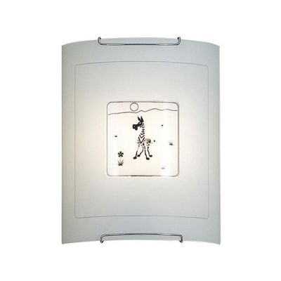 Citilux Зебра CL921014 Светильник настенный бра Citilux Зебра CL921014 Светильник настенный браДля детской<br>Настенно потолочный светильник Citilux (Ситилюкс) CL921014 подходит как для установки в вертикальном положении - на стены, так и для установки в горизонтальном - на потолок. Для установки настенно потолочных светильников на натяжной потолок необходимо<br><br>S освещ. до, м2: 6<br>Тип лампы: накаливания / энергосбережения / LED-светодиодная<br>Тип цоколя: E27<br>Количество ламп: 1<br>Ширина, мм: 200<br>MAX мощность ламп, Вт: 100<br>Размеры: Стеклянный рассеиватель, Высота 25см, Ширина 20см, Глубина 9см.<br>Расстояние от стены, мм: 90<br>Высота, мм: 250<br>Поверхность арматуры: глянцевый<br>Цвет арматуры: серебристый