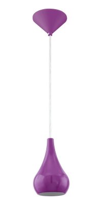 Eglo NIBBIA 92945 Светильник подвесной Eglo NIBBIA 92945 Светильник подвеснойОдиночные<br>Подвесной светильник – это универсальный вариант, подходящий для любой комнаты. Сегодня производители предлагают огромный выбор таких моделей по самым разным ценам. В каталоге интернет-магазина «Светодом» мы собрали большое количество интересных и оригинальных светильников по выгодной стоимости. Вы можете приобрести их в Москве, Екатеринбурге и любом другом городе России. Подвесной светильник Eglo 92945 сразу же привлечет внимание Ваших гостей благодаря стильному исполнению. Благородный дизайн позволит использовать эту модель практически в любом интерьере. Она обеспечит достаточно света и при этом легко монтируется. Чтобы купить подвесной светильник Eglo 92945, воспользуйтесь формой на нашем сайте или позвоните менеджерам интернет-магазина.<br><br>Тип лампы: накаливания / энергосбережения / LED-светодиодная<br>Тип цоколя: E14<br>MAX мощность ламп, Вт: 40<br>Диаметр, мм мм: 115<br>Размеры основания, мм: 0<br>Высота, мм: 1100<br>Оттенок (цвет): фиолетовый<br>Цвет арматуры: фиолетовый<br>Общая мощность, Вт: 1X40W