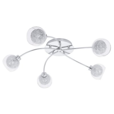 Eglo OVIEDO 93055 Настенно-потолочный светильник Eglo OVIEDO 93055 Настенно-потолочный светильникПотолочные<br>Компания «Светодом» предлагает широкий ассортимент люстр от известных производителей. Представленные в нашем каталоге товары выполнены из современных материалов и обладают отличным качеством. Благодаря широкому ассортименту Вы сможете найти у нас люстру под любой интерьер. Мы предлагаем как классические варианты, так и современные модели, отличающиеся лаконичностью и простотой форм. Стильная люстра Eglo 93055 станет украшением любого дома. Эта модель от известного производителя не оставит равнодушным ценителей красивых и оригинальных предметов интерьера. Люстра Eglo 93055 обеспечит равномерное распределение света по всей комнате. При выборе обратите внимание на характеристики, позволяющие приобрести наиболее подходящую модель. Купить понравившуюся люстру по доступной цене Вы можете в интернет-магазине «Светодом».<br><br>Установка на натяжной потолок: Ограничено<br>S освещ. до, м2: 11<br>Крепление: Планка<br>Тип лампы: галогенная / LED-светодиодная<br>Тип цоколя: G9<br>Количество ламп: 5<br>MAX мощность ламп, Вт: 33<br>Диаметр, мм мм: 625<br>Размеры основания, мм: 0<br>Высота, мм: 155<br>Оттенок (цвет): прозрачный серебристый<br>Цвет арматуры: серебристый<br>Общая мощность, Вт: 5X33W
