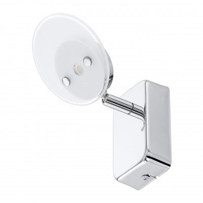 Eglo ERVAS 94166 Споты Eglo ERVAS 94166 СпотыХай-тек<br><br><br>Цветовая t, К: 3000 (теплый белый)<br>Тип лампы: LED<br>Тип цоколя: LED<br>Размеры основания, мм: 0<br>Длина, мм: 100<br>Расстояние от стены, мм: 160<br>Высота, мм: 100<br>Оттенок (цвет): белый, прозрачный<br>Цвет арматуры: серебристый<br>Общая мощность, Вт: 1X3,3W