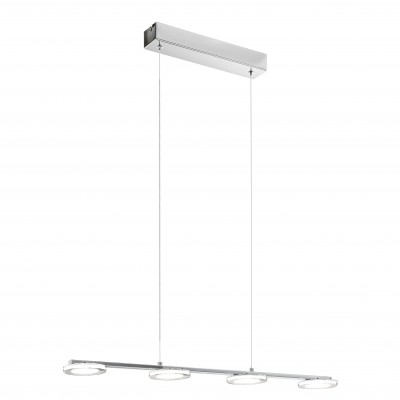 Eglo CARTAMA 94245 Подвесные светильники Eglo CARTAMA 94245 Подвесные светильникиДлинные 4+<br>Подвесной светильник – это универсальный вариант, подходящий для любой комнаты. Сегодня производители предлагают огромный выбор таких моделей по самым разным ценам. В каталоге интернет-магазина «Светодом» мы собрали большое количество интересных и оригинальных светильников по выгодной стоимости. Вы можете приобрести их с доставкой в Москву, Екатеринбург и любой другой город России. Подвесной светильник Eglo 94245 сразу же привлечет внимание Ваших гостей благодаря стильному исполнению. Благородный дизайн позволит использовать эту модель практически в любом интерьере. Она обеспечит достаточно света и при этом легко монтируется. Чтобы купить подвесной светильник Eglo 94245, воспользуйтесь формой на нашем сайте или позвоните менеджерам интернет-магазина.<br><br>Цветовая t, К: 3000 (теплый белый)<br>Тип лампы: LED<br>Тип цоколя: LED<br>Ширина, мм: 115<br>Размеры основания, мм: 0<br>Длина, мм: 775<br>Высота, мм: 1100<br>Оттенок (цвет): прозрачный, матовый<br>Цвет арматуры: серебристый хром<br>Общая мощность, Вт: 4X4,5W