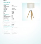 Настольная лампа Eglo 94323 LANTADA