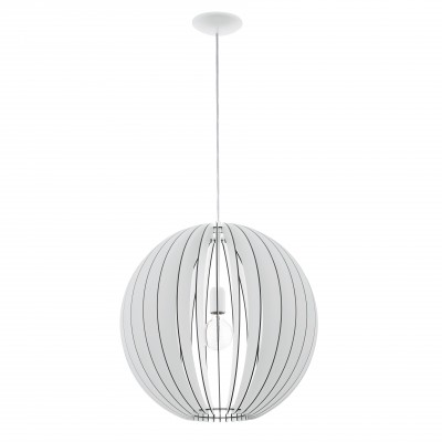 Eglo COSSANO 94439 Светильник подвесной Eglo COSSANO 94439 Светильник подвеснойОдиночные<br>Подвесной светильник – это универсальный вариант, подходящий для любой комнаты. Сегодня производители предлагают огромный выбор таких моделей по самым разным ценам. В каталоге интернет-магазина «Светодом» мы собрали большое количество интересных и оригинальных светильников по выгодной стоимости. Вы можете приобрести их в Москве, Екатеринбурге и любом другом городе России. Подвесной светильник Eglo 94439 сразу же привлечет внимание Ваших гостей благодаря стильному исполнению. Благородный дизайн позволит использовать эту модель практически в любом интерьере. Она обеспечит достаточно света и при этом легко монтируется. Чтобы купить подвесной светильник Eglo 94439, воспользуйтесь формой на нашем сайте или позвоните менеджерам интернет-магазина.<br><br>S освещ. до, м2: 3<br>Тип цоколя: E27<br>Количество ламп: 1<br>MAX мощность ламп, Вт: 60<br>Диаметр, мм мм: 500<br>Размеры основания, мм: 0<br>Высота, мм: 1100<br>Оттенок (цвет): белый<br>Цвет арматуры: белый<br>Общая мощность, Вт: 1X60W
