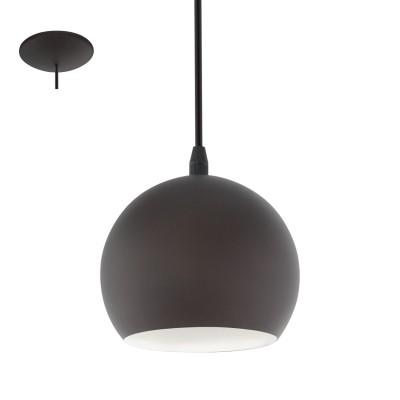 Eglo PETTO 3 94893 Подвесной светильник Eglo PETTO 3 94893 Подвесной светильникОдиночные<br>Подвес PETTO 3, 1x40W (E14), ?150, сталь, темно-коричневый, бежевый применяется преимущественно в домашнем освещении с использованием стандартных выключателей и переключателей для сетей 220V.<br><br>S освещ. до, м2: 2<br>Тип цоколя: E14<br>Количество ламп: 1<br>MAX мощность ламп, Вт: 40<br>Диаметр, мм мм: 150<br>Высота, мм: 1100<br>Цвет арматуры: темно-коричневый, кремовый
