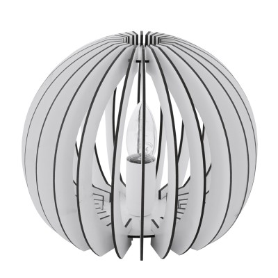 Eglo COSSANO 94949 Настольная лампа Eglo COSSANO 94949 Настольная лампаВосточный стиль<br>Настольная лампа COSSANO, 1x60W (E27), ?260, H220, дерево, белый/пластик, белый применяется преимущественно в домашнем освещении с использованием стандартных выключателей и переключателей для сетей 220V.<br><br>Тип цоколя: E27<br>Количество ламп: 1<br>MAX мощность ламп, Вт: 60<br>Диаметр, мм мм: 260<br>Высота, мм: 220<br>Цвет арматуры: белый