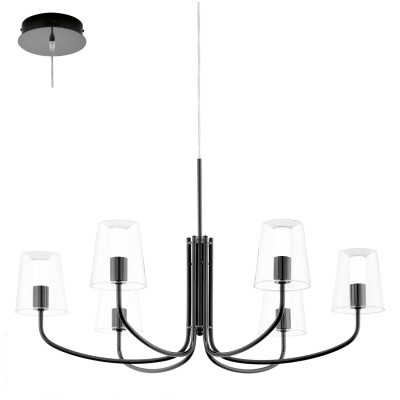 Eglo NOVENTA 95005 Светильник подвесной Eglo NOVENTA 95005 Светильник подвеснойПодвесные<br>Компания «Светодом» предлагает широкий ассортимент люстр от известных производителей. Представленные в нашем каталоге товары выполнены из современных материалов и обладают отличным качеством. Благодаря широкому ассортименту Вы сможете найти у нас люстру под любой интерьер. Мы предлагаем как классические варианты, так и современные модели, отличающиеся лаконичностью и простотой форм. <br>Стильная люстра Eglo 95005 станет украшением любого дома. Эта модель от известного производителя не оставит равнодушным ценителей красивых и оригинальных предметов интерьера. Люстра Eglo 95005 обеспечит равномерное распределение света по всей комнате. При выборе обратите внимание на характеристики, позволяющие приобрести наиболее подходящую модель. <br>Купить понравившуюся люстру по доступной цене Вы можете в интернет-магазине «Светодом». Мы предлагаем доставку не только по Москве и Екатеринбурге, но и по всей России.<br><br>Установка на натяжной потолок: Да<br>Крепление: Крюк<br>Тип товара: Светильник подвесной<br>Скидка, %: 24<br>Цветовая t, К: 3000 (теплый белый)<br>Тип лампы: LED<br>Тип цоколя: LED<br>Диаметр, мм мм: 730<br>Размеры основания, мм: 0<br>Высота, мм: 1500<br>Оттенок (цвет): прозрачный, белый<br>Цвет арматуры: серебристый<br>Общая мощность, Вт: 6X3,3W