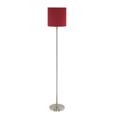 Eglo PASTERI 95168 Текстильный торшер Eglo PASTERI 95168 Текстильный торшерМодерн<br>Торшер PASTERI, 1х60W (E27), ?280, H1575, никель матовый/текстиль, марсала применяется преимущественно в домашнем освещении с использованием стандартных выключателей и переключателей для сетей 220V.<br><br>Тип товара: Текстильный торшер<br>Тип цоколя: E27<br>Количество ламп: 1<br>MAX мощность ламп, Вт: 60<br>Диаметр, мм мм: 280<br>Высота, мм: 1575<br>Цвет арматуры: никель матовый