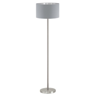 Eglo MASERLO 95173 Торшер напольный Eglo MASERLO 95173 Торшер напольныйСовременные<br>Торшер MASERLO с ножн.выкл., 1х60W (E27), ?380, H1510, никель матовый/текстиль, серо-коричневый, серебряный применяется преимущественно в домашнем освещении с использованием стандартных выключателей и переключателей для сетей 220V.<br><br>Тип цоколя: E27<br>Количество ламп: 1<br>MAX мощность ламп, Вт: 60<br>Диаметр, мм мм: 380<br>Высота, мм: 1510<br>Цвет арматуры: серебристый